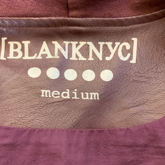 Blank NYC Oxblood Vegan Leather Drape Jacket sz M - Picture 8 of 10